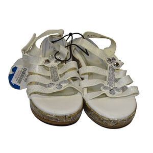 Arizona Jeans Co. Girls Stacey Embellished Wedge Sandals Shoes Size 4